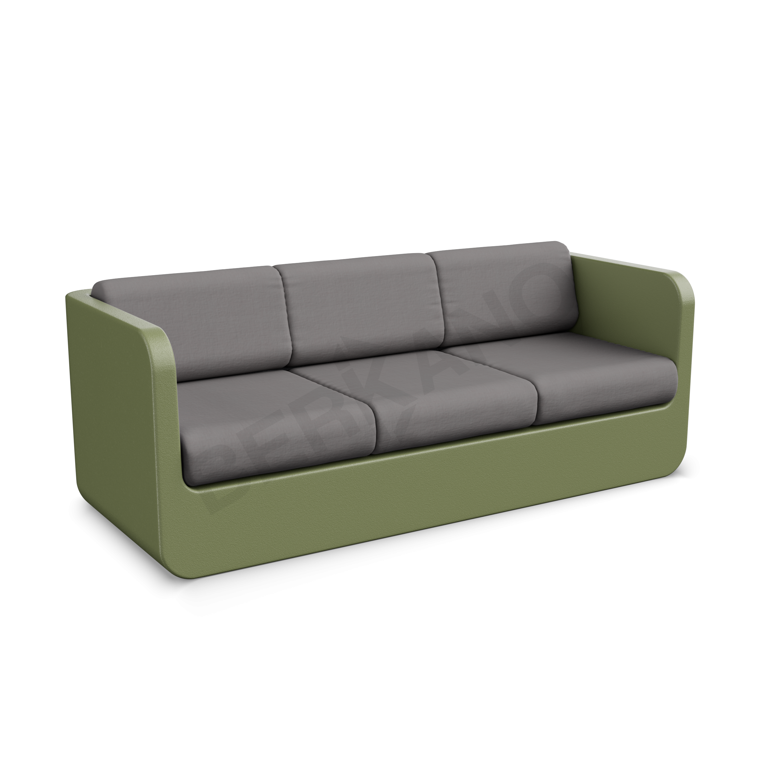 Диван Grace с подушками темно-зеленого цвета / аксессуар графитового цвета - фото 1