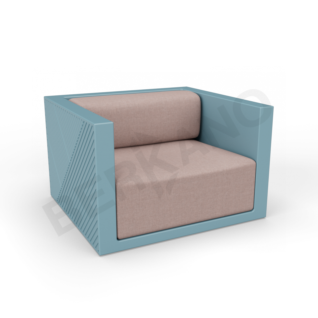 Кресло Fame с подушкой бирюзового цвета / аксессуар кофейного цвета - фото 1