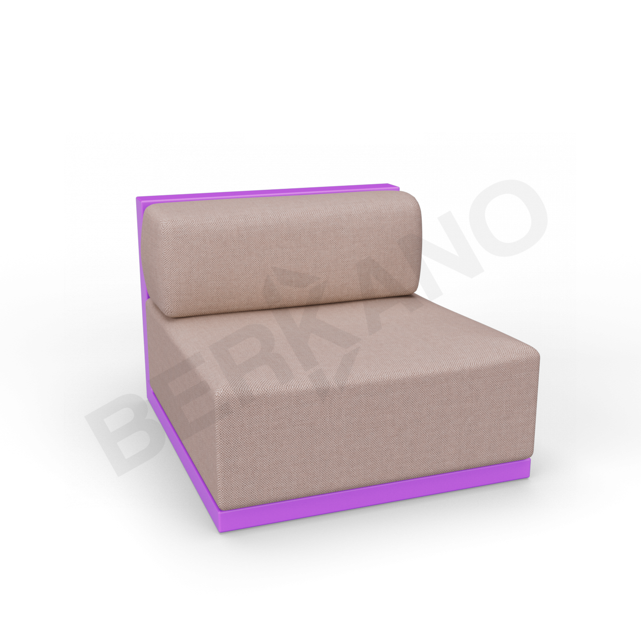 Диван прямой Fame с подушкой сиреневого цвета / аксессуар кофейного цвета - фото 1