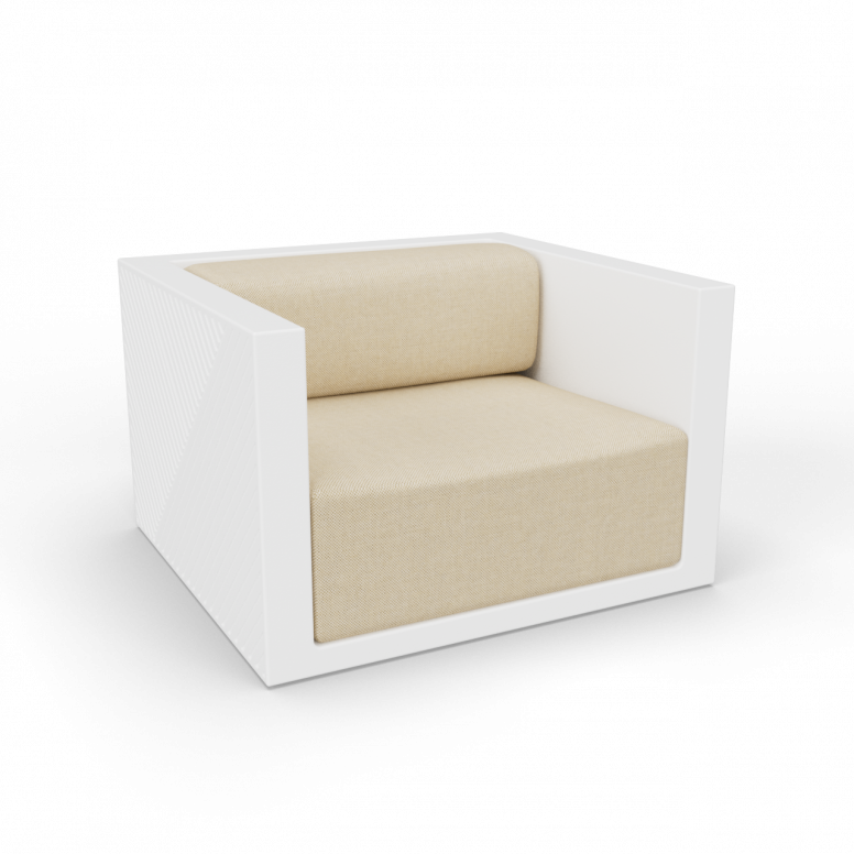 Кресло Fame с подушкой белого цвета / аксессуар бежевого цвета