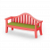 Скамейка Province красного цвета / аксессуар зеленого цвета