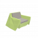Кресло Quaro с подушками зеленого цвета / аксессуар Light grey