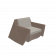 Кресло Quaro с подушками кофейного цвета / аксессуар Light grey