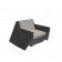 Кресло Quaro с подушками черного цвета / аксессуар Light grey